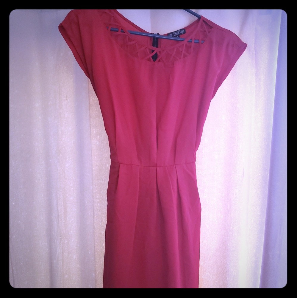 Pretty red classy summer dress